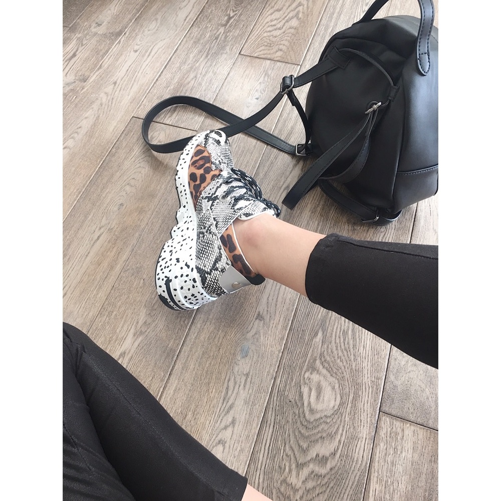 Mixed print leopard & snake sneakers - Picture 5 of 9